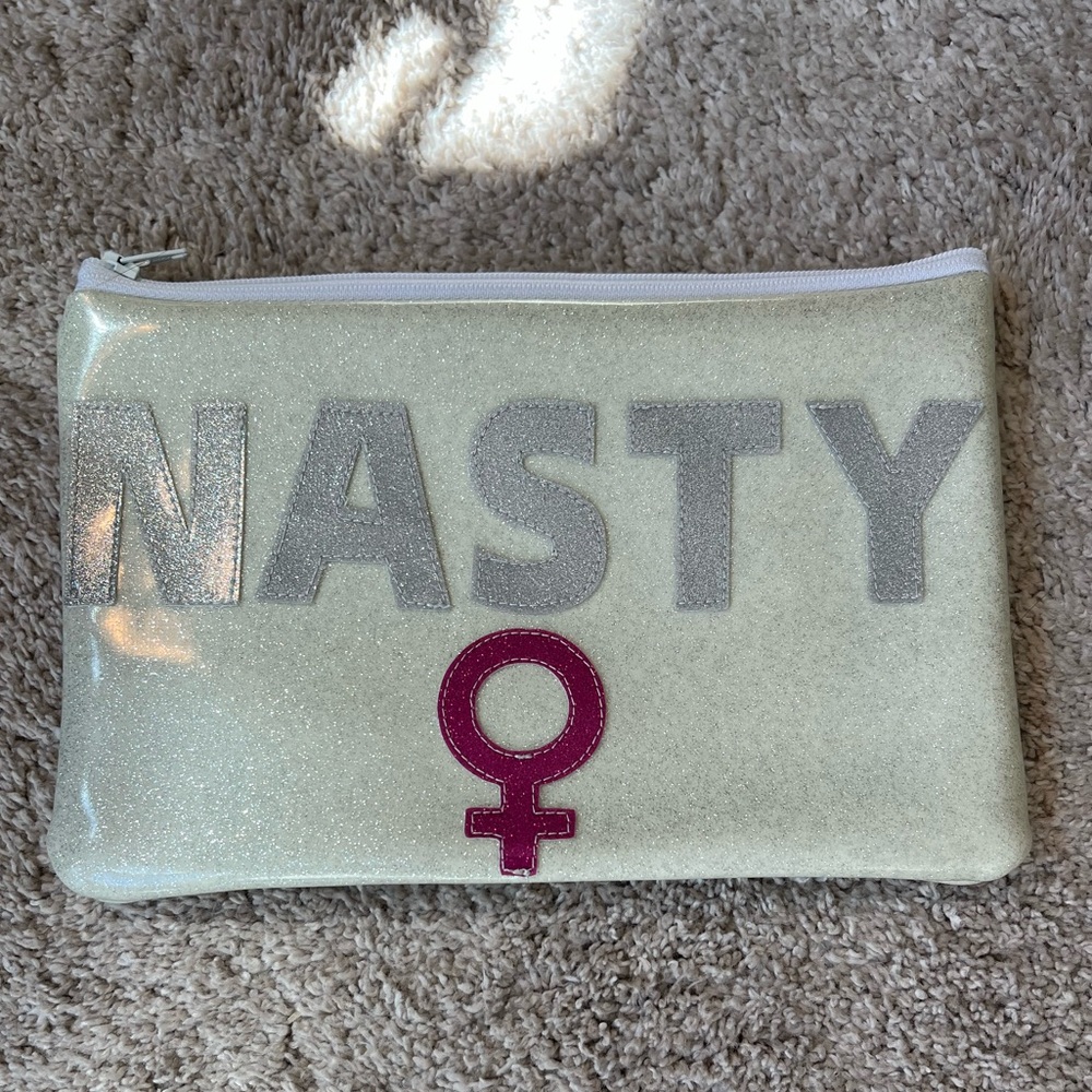 Nasty Woman Glitter Pouch NWT